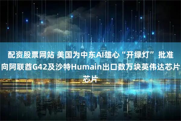 配资股票网站 美国为中东AI雄心“开绿灯” 批准向阿联酋G42及沙特Humain出口数万块英伟达芯片